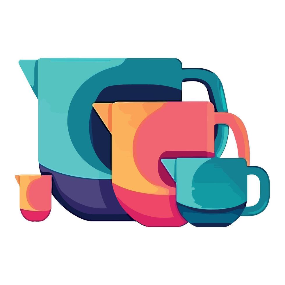 Colorful kitchenware set illustration vector