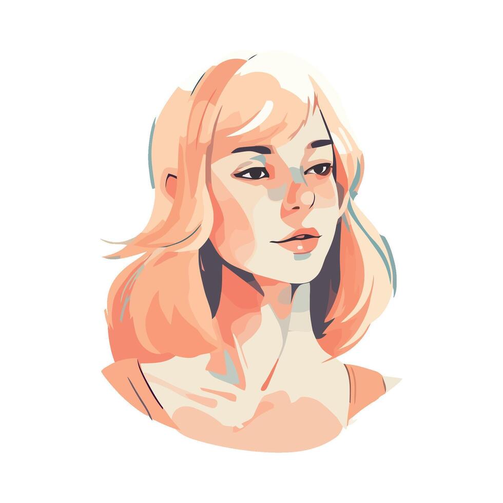 A drawing of a woman with blonde hair vector