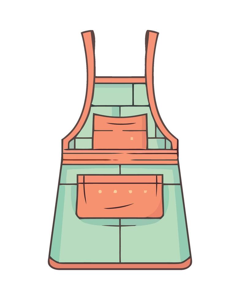 Apron with pockets on the front and back vector