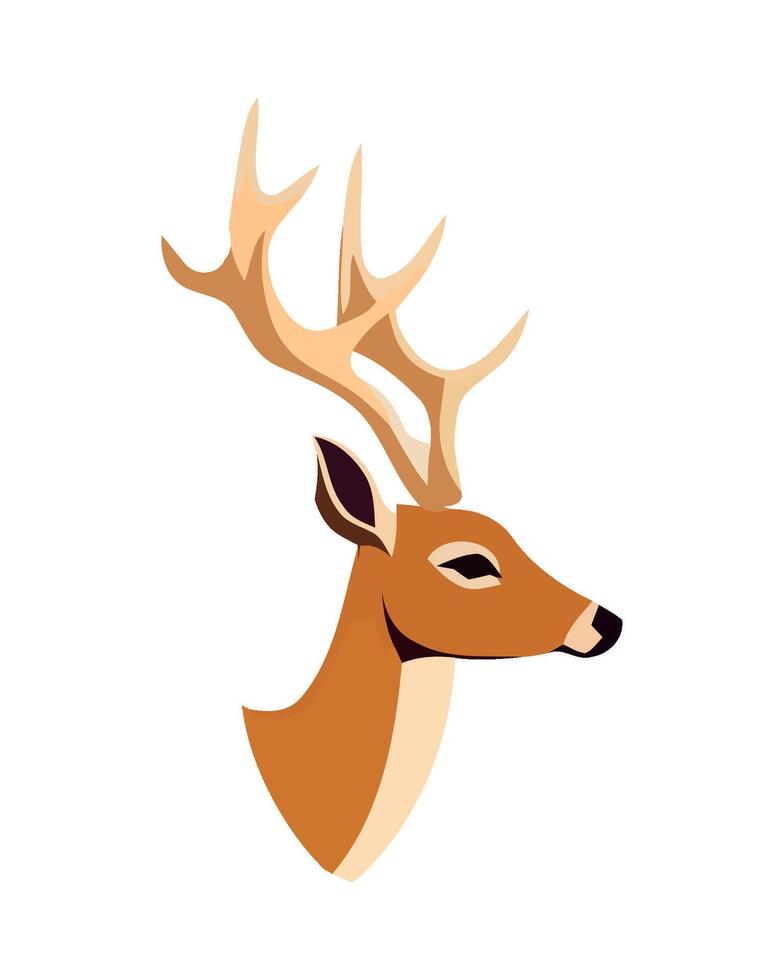 A deer head with horns on it vector