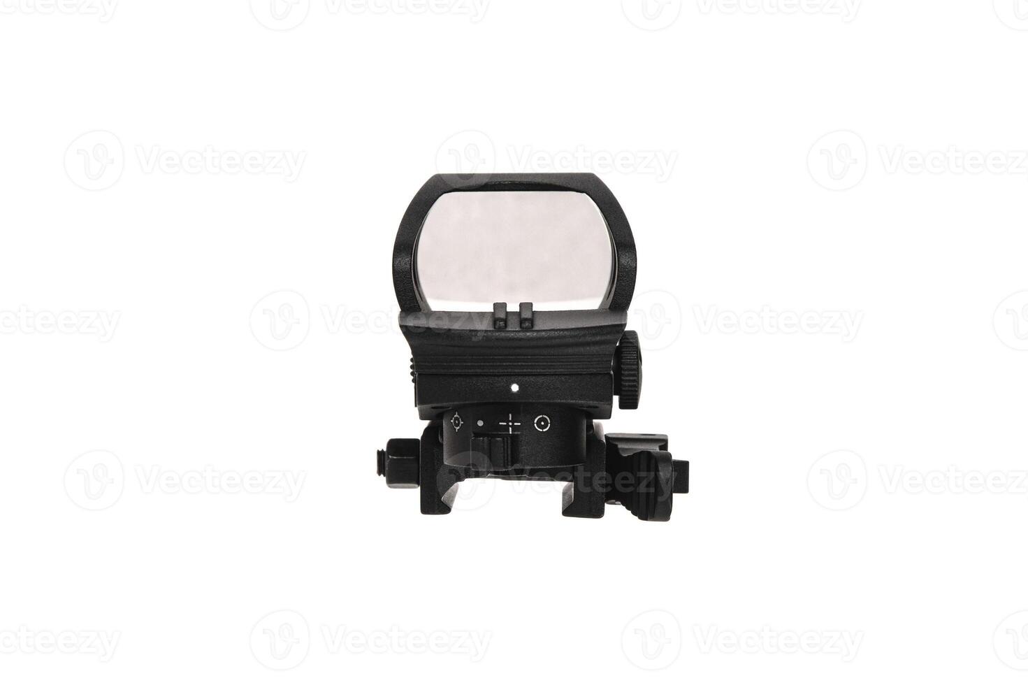 Modern optical collimator sight. Aiming device for shooting at short distances. Isolate on a white back. photo