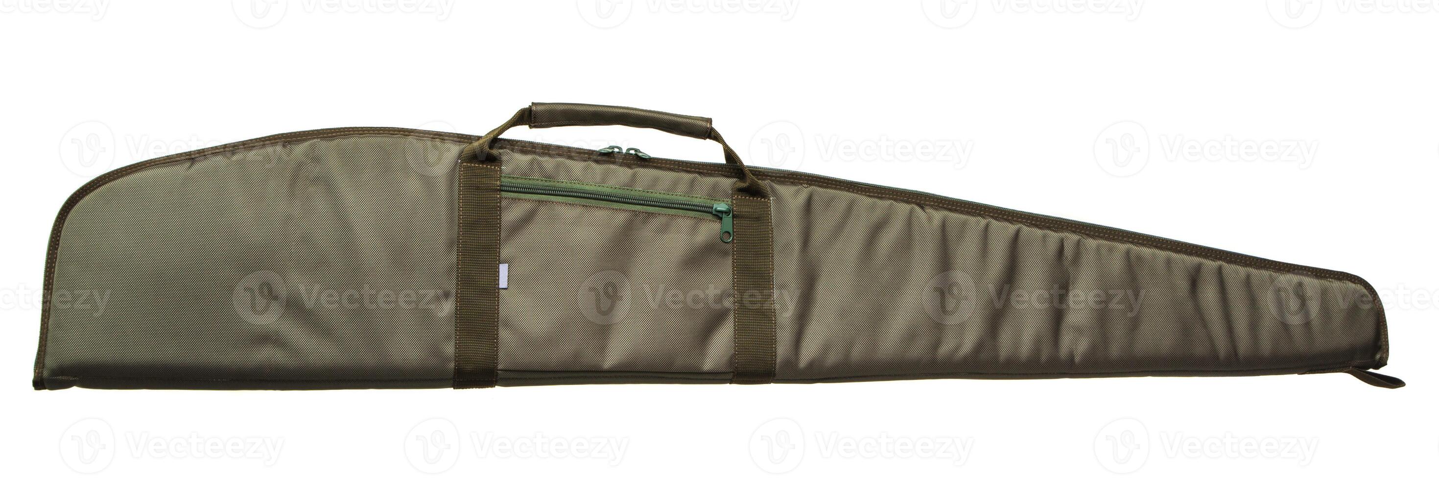 Green soft case for guns isolated for white photo