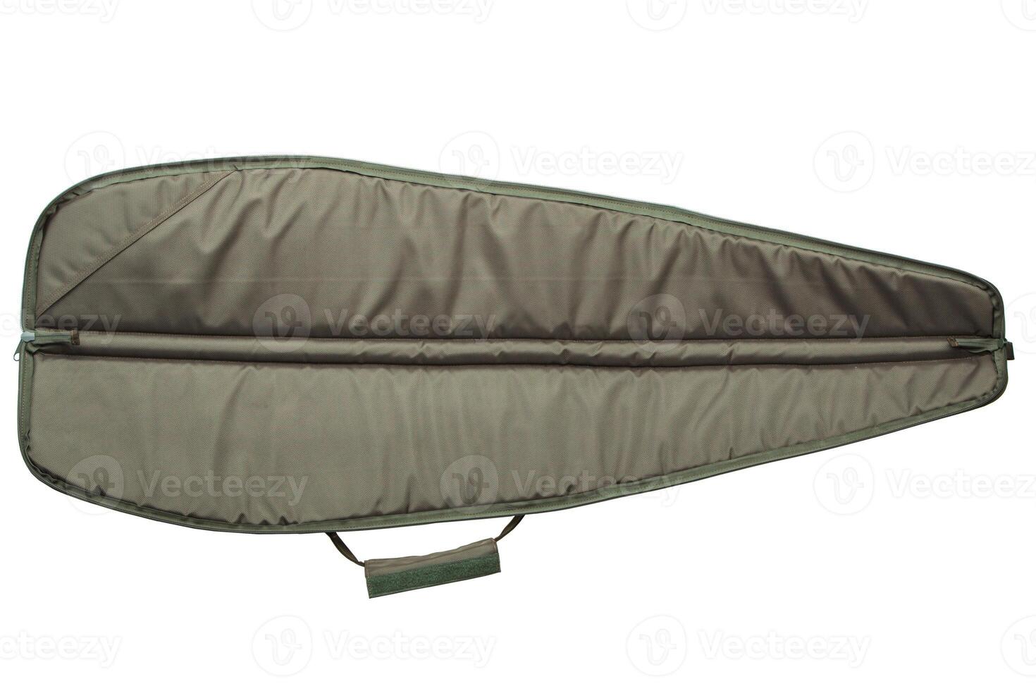 Green soft case for guns isolated for white photo