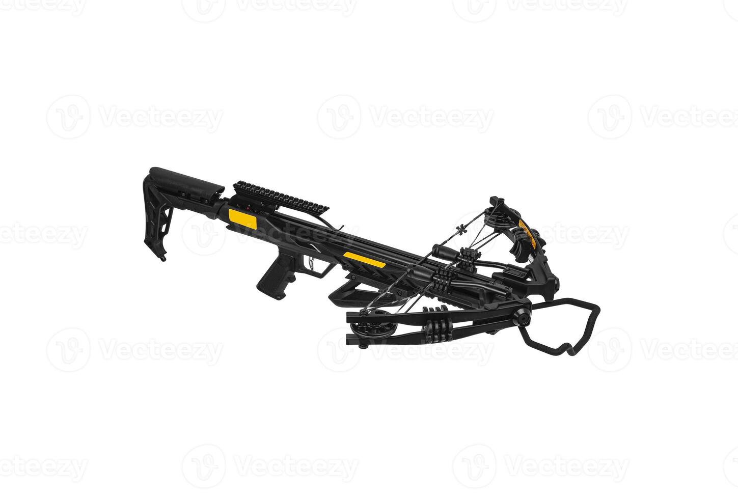Modern crossbow isolate on a white back. Quiet weapon for hunting and sports. photo