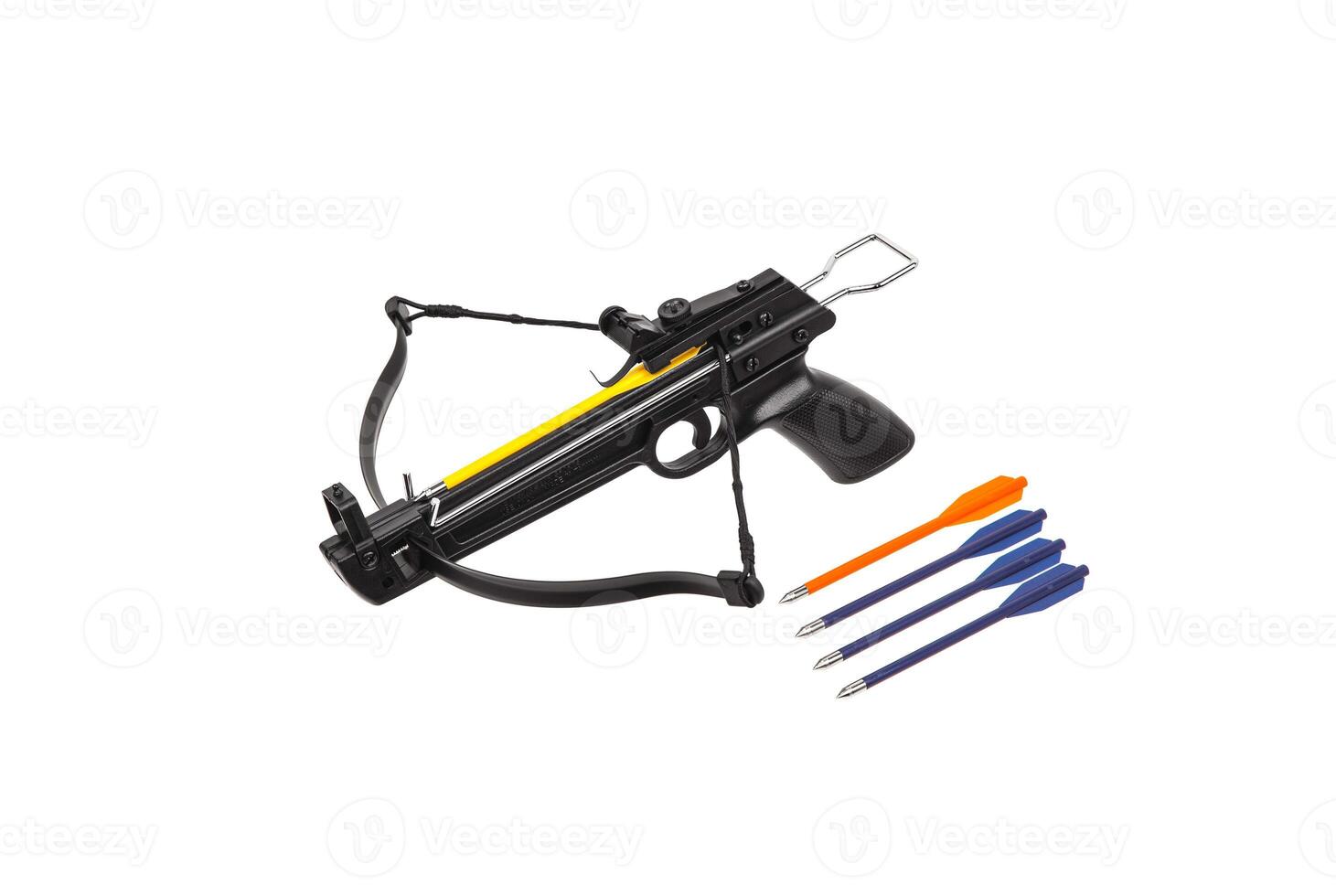 Modern crossbow isolate on a white back. Quiet weapon for hunting and sports. photo