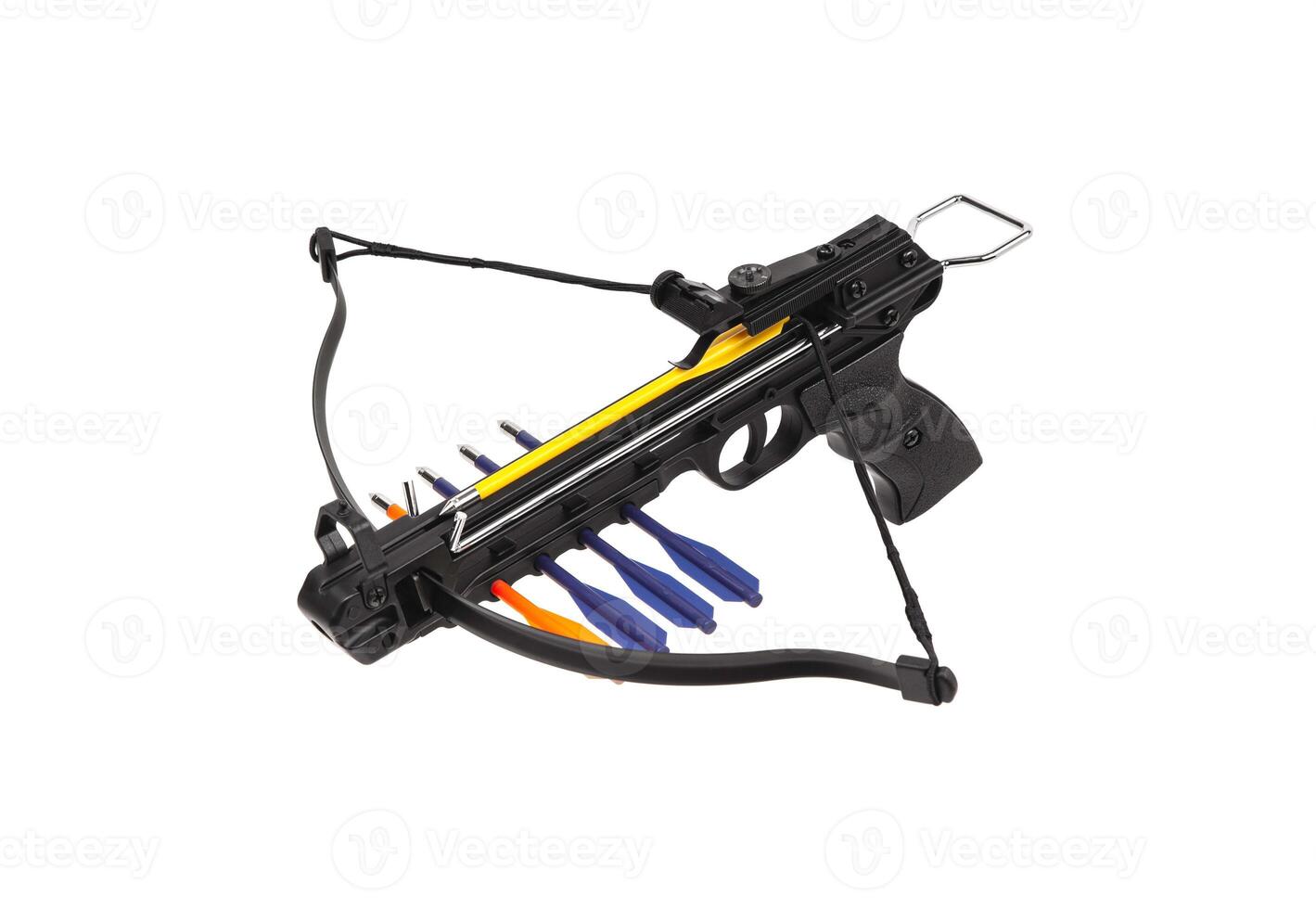Modern crossbow isolate on a white back. Quiet weapon for hunting and sports. photo