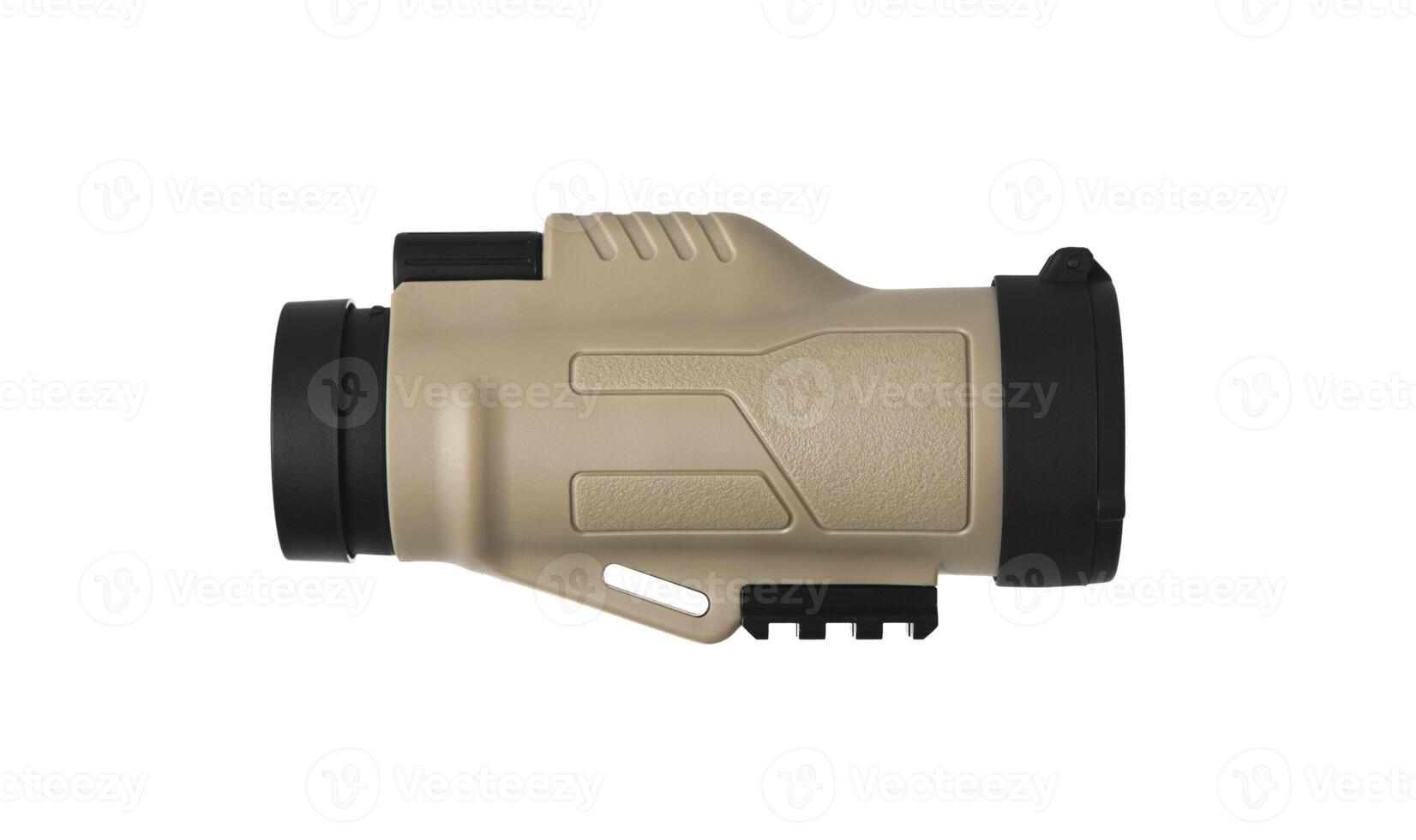 modern monocular telescope isolated on white background photo
