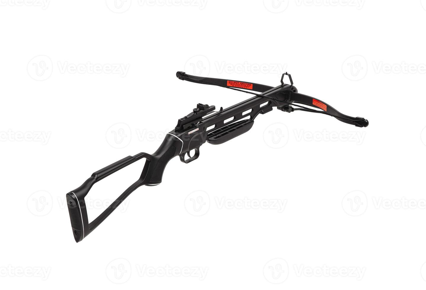Modern crossbow isolate on a white back. Quiet weapon for hunting and sports. photo