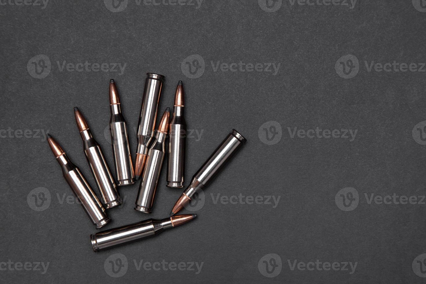 Cartridges on a black background photo