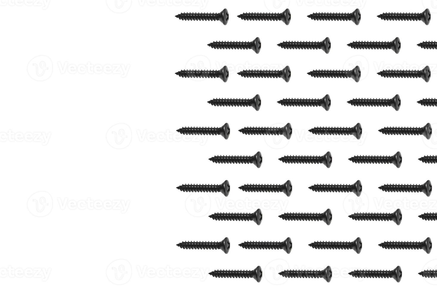 black screws on a white photo