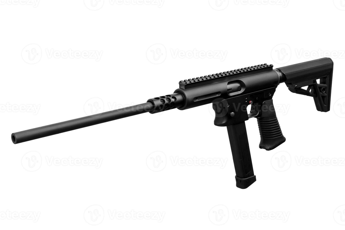 Gun rifle isolated on white photo