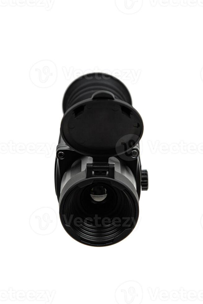 Modern monocular thermal imager isolate on a white background. A device for fixing thermal radiation. photo