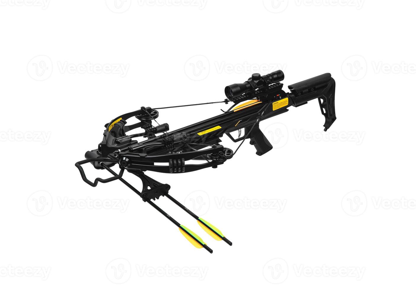 Modern crossbow. Quiet weapon for hunting, sports and recreation. Isolate on a white back photo