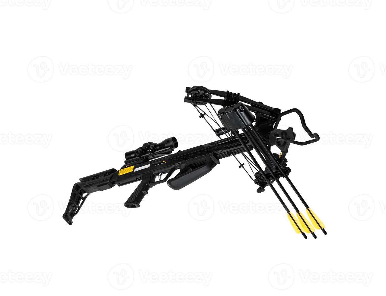 Modern crossbow. Quiet weapon for hunting, sports and recreation. Isolate on a white back photo