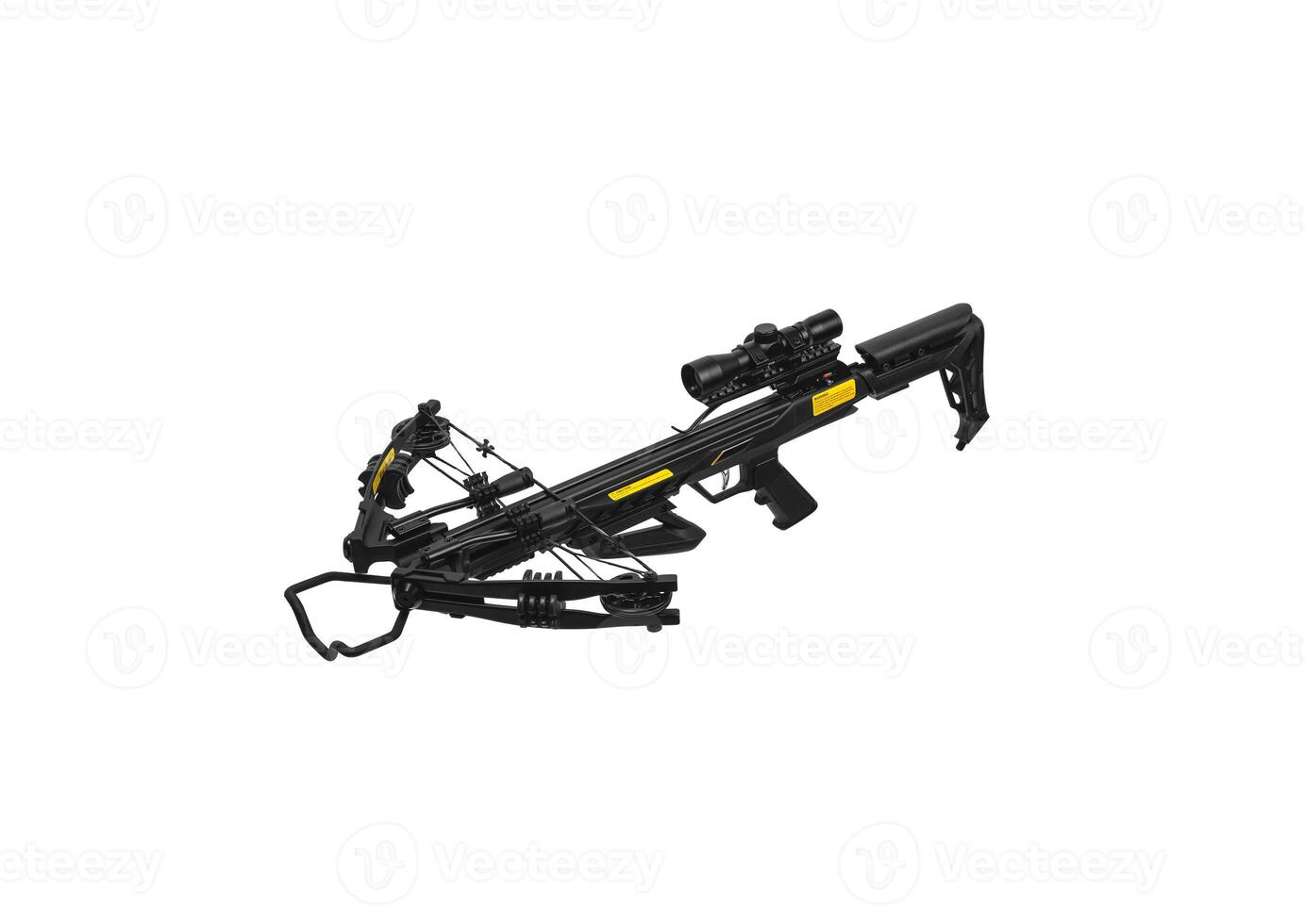 Modern crossbow. Quiet weapon for hunting, sports and recreation. Isolate on a white back photo