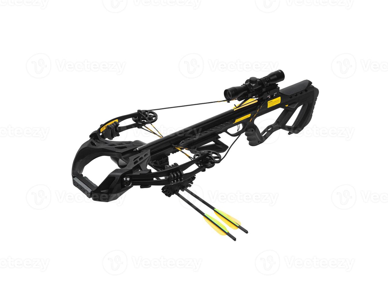 Modern crossbow. Quiet weapon for hunting, sports and recreation. Isolate on a white back photo