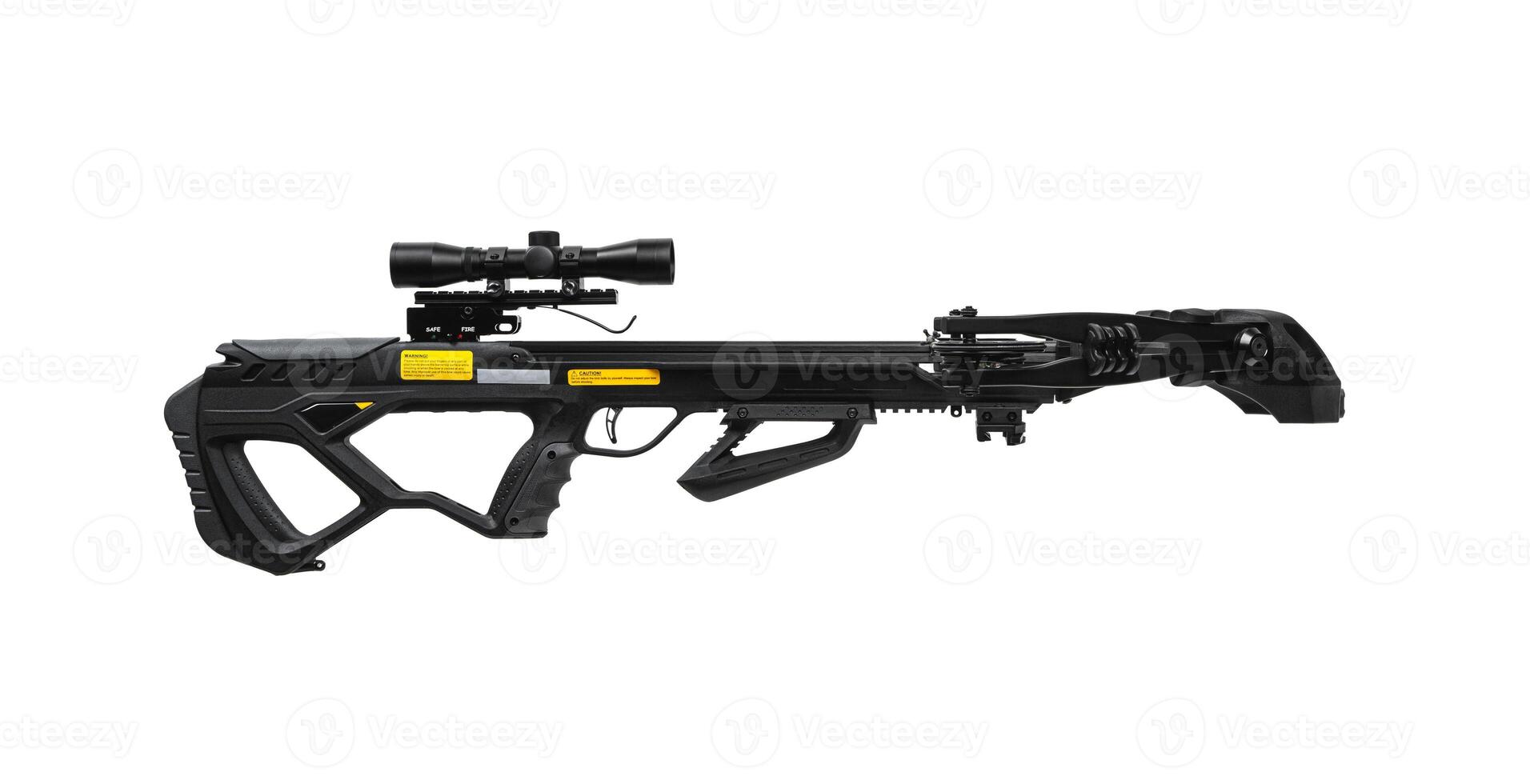 Modern crossbow. Quiet weapon for hunting, sports and recreation. Isolate on a white back photo