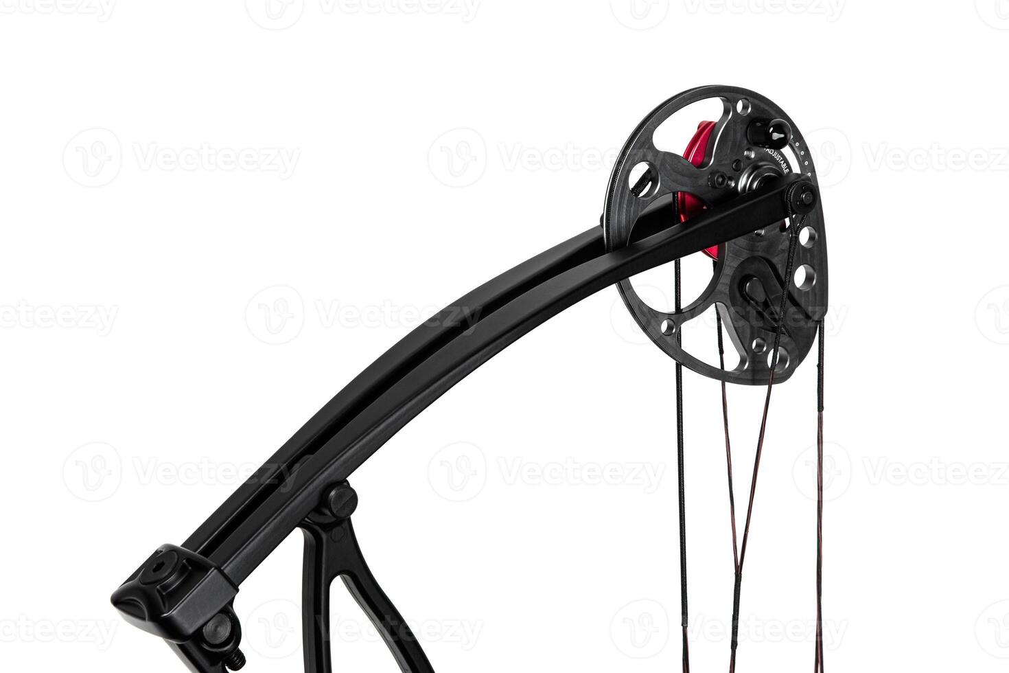 Modern, compound hunting bow. An ancient weapon with a modern twist. Isolate on a white back. photo