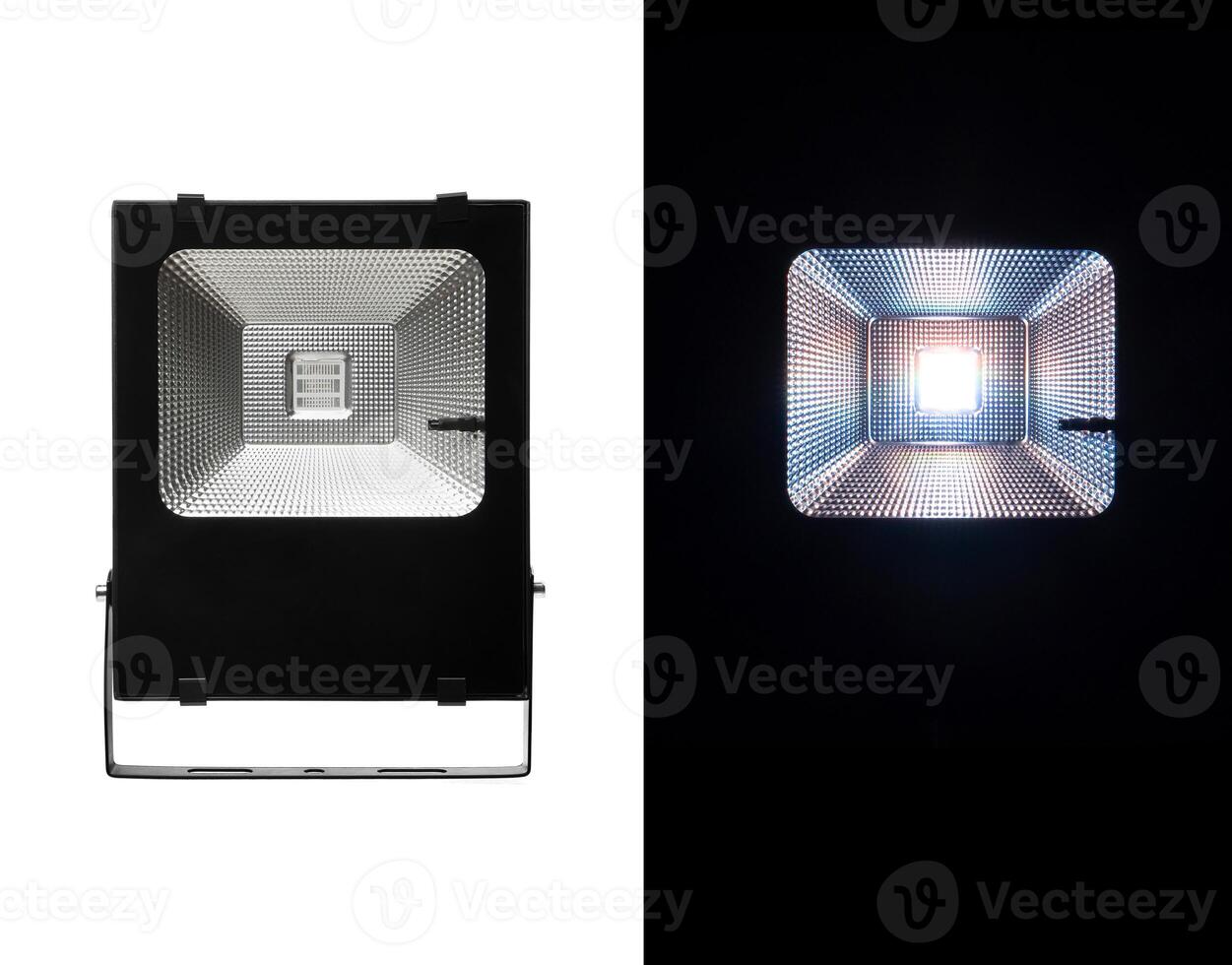 Powerful modern LED lamp with the ability to change the color of light. Isolate on a white back. photo
