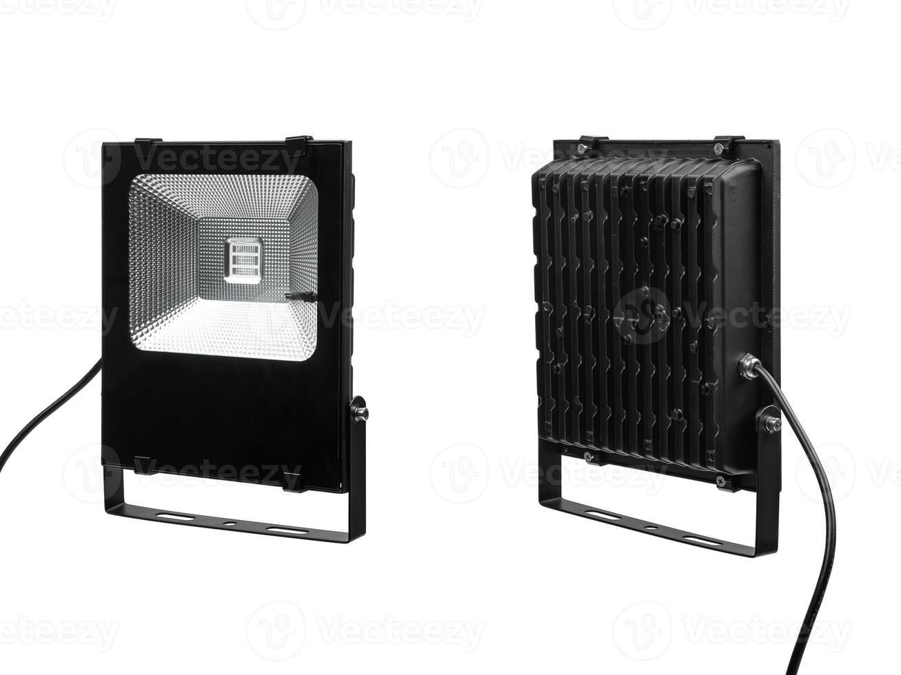 Powerful modern LED lamp with the ability to change the color of light. Isolate on a white back. photo