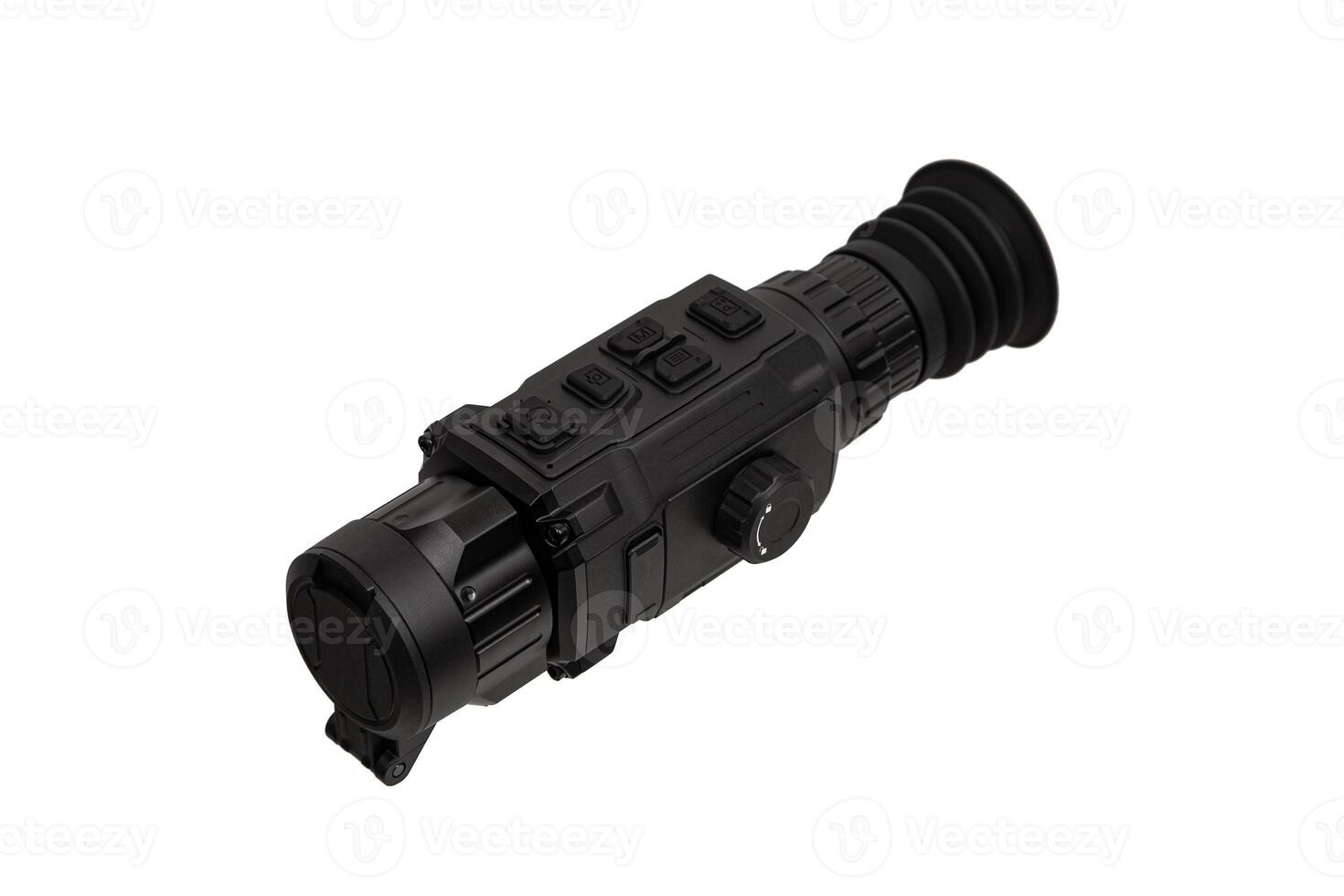 Modern monocular thermal imager isolate on a white background. A device for fixing thermal radiation. photo