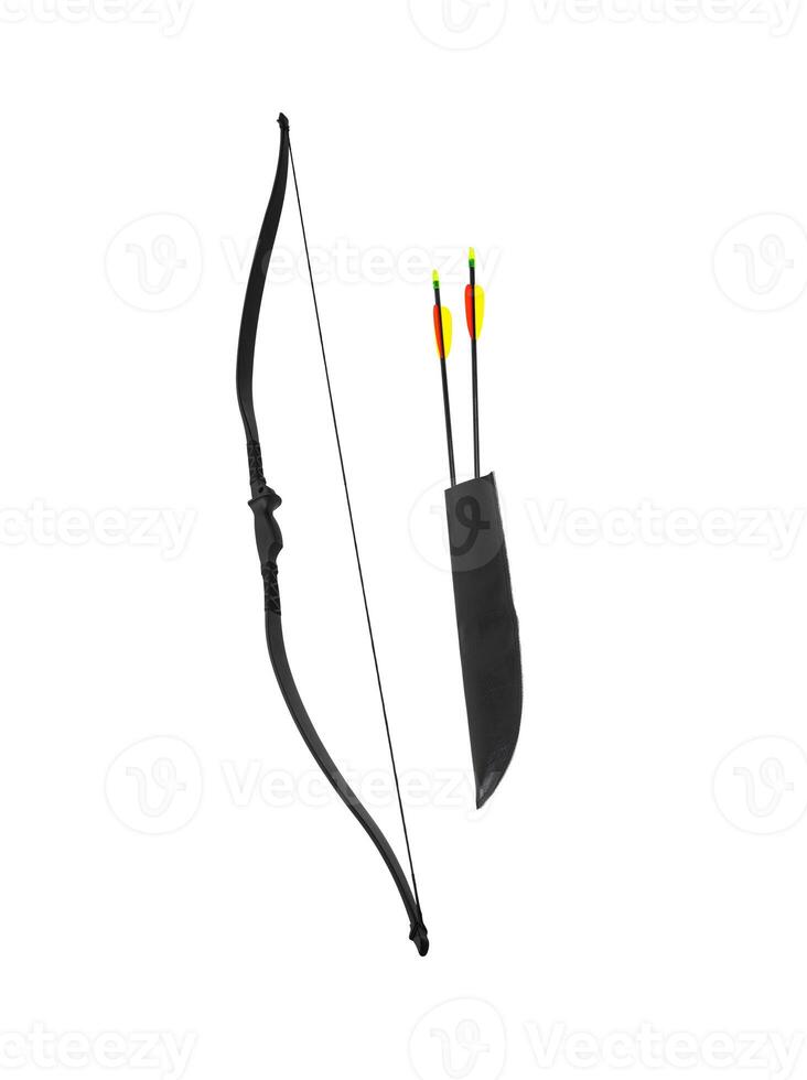 A modern sports bow for leisure and sports. An ancient weapon with a modern twist. Isolate on a white back. photo