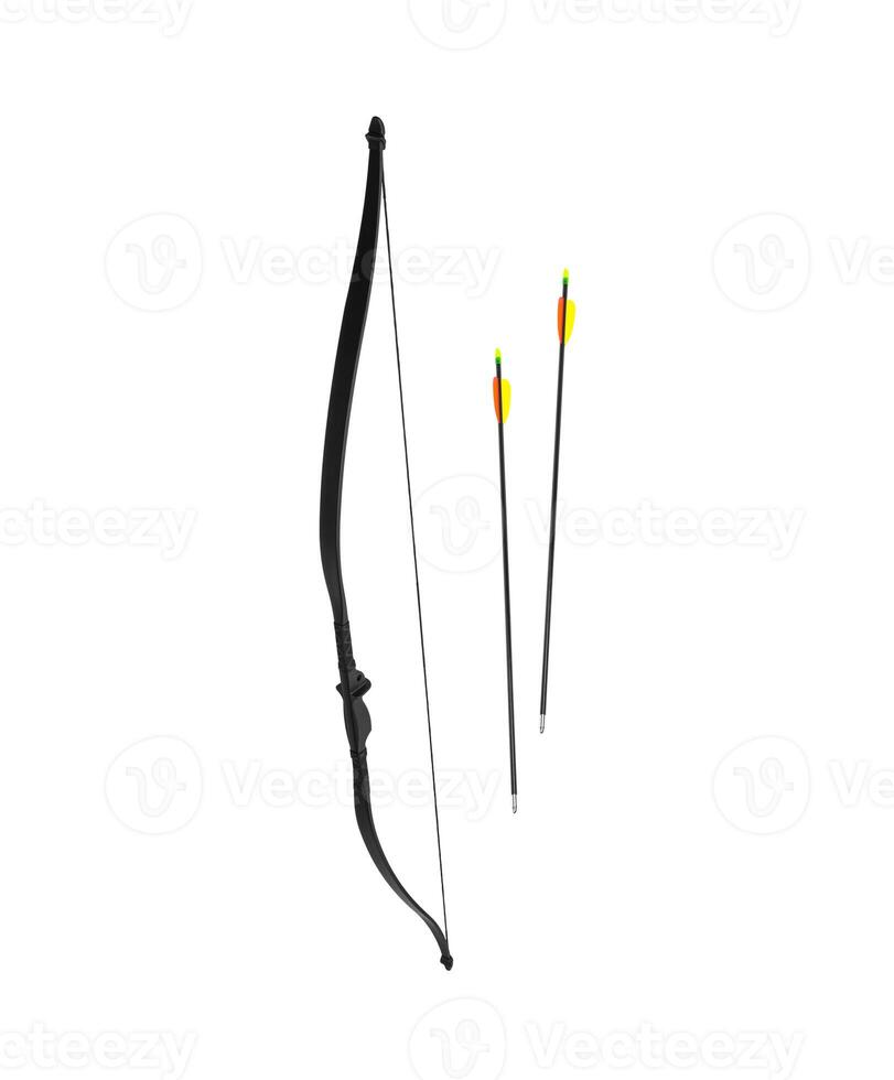 A modern sports bow for leisure and sports. An ancient weapon with a modern twist. Isolate on a white back. photo