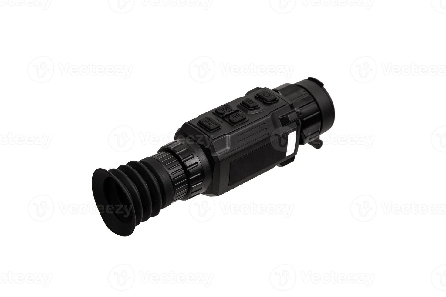 Modern monocular thermal imager isolate on a white background. A device for fixing thermal radiation. photo
