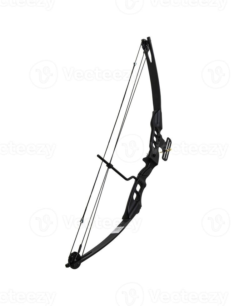 Modern composite bow for sports and entertainment. Isolate on a white back. photo