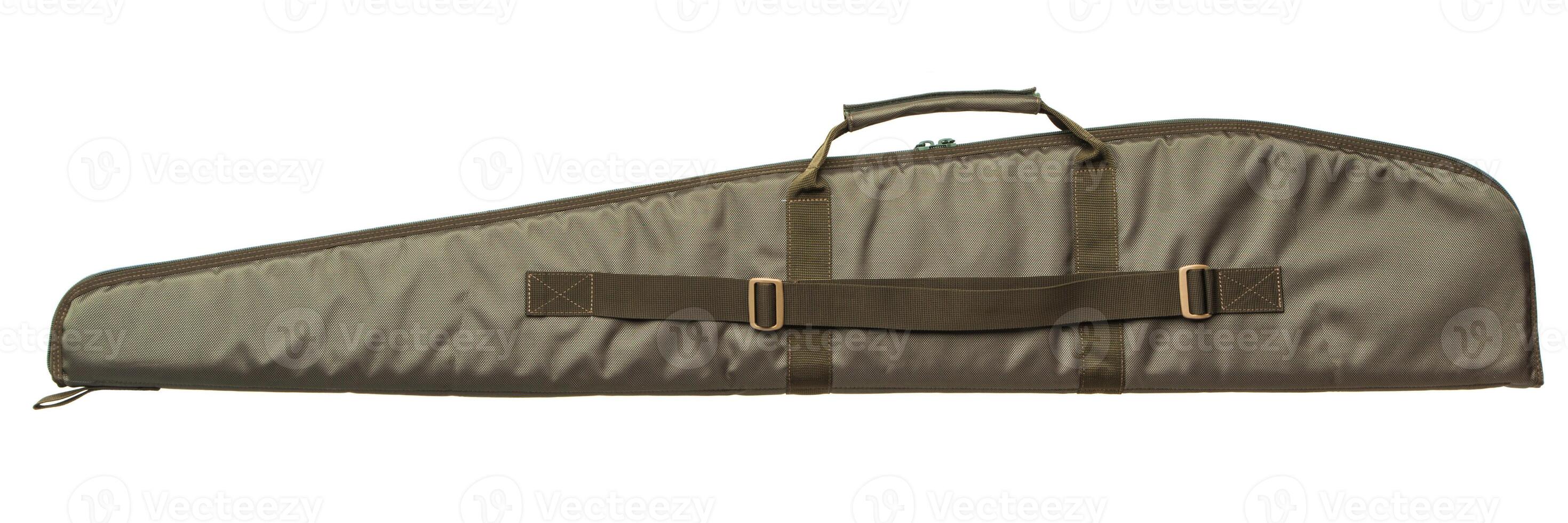 Green soft case for guns isolated for white photo