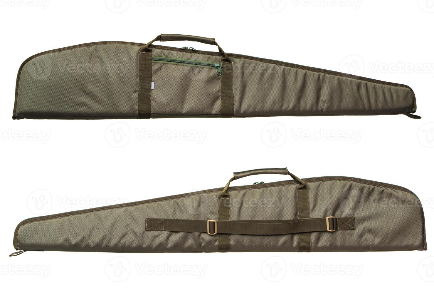 Green soft case for guns isolated for white photo