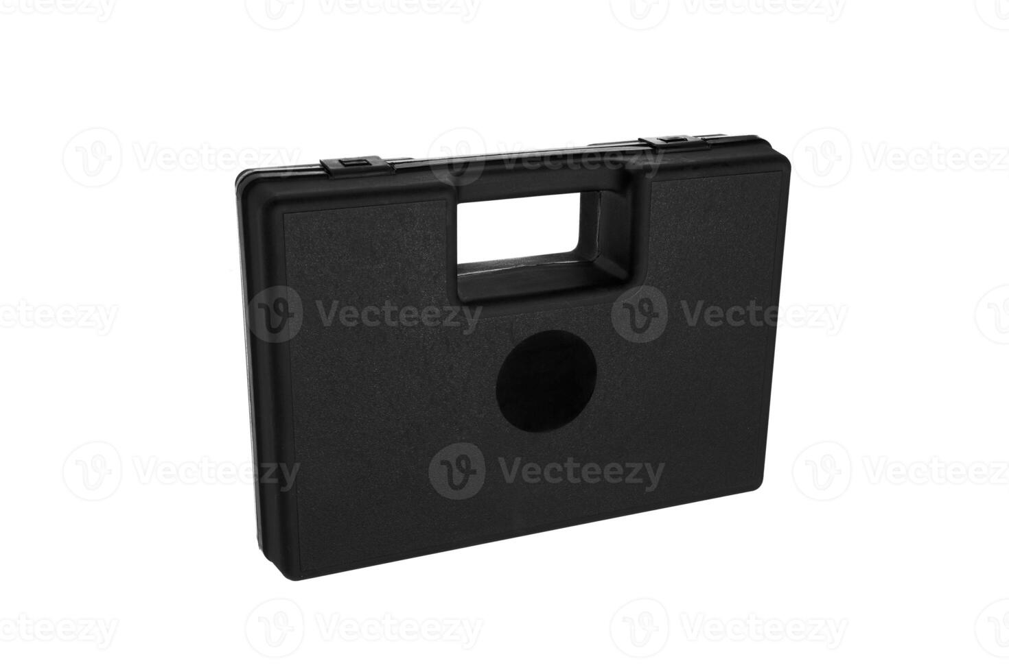 Black case for guns isolated for white photo