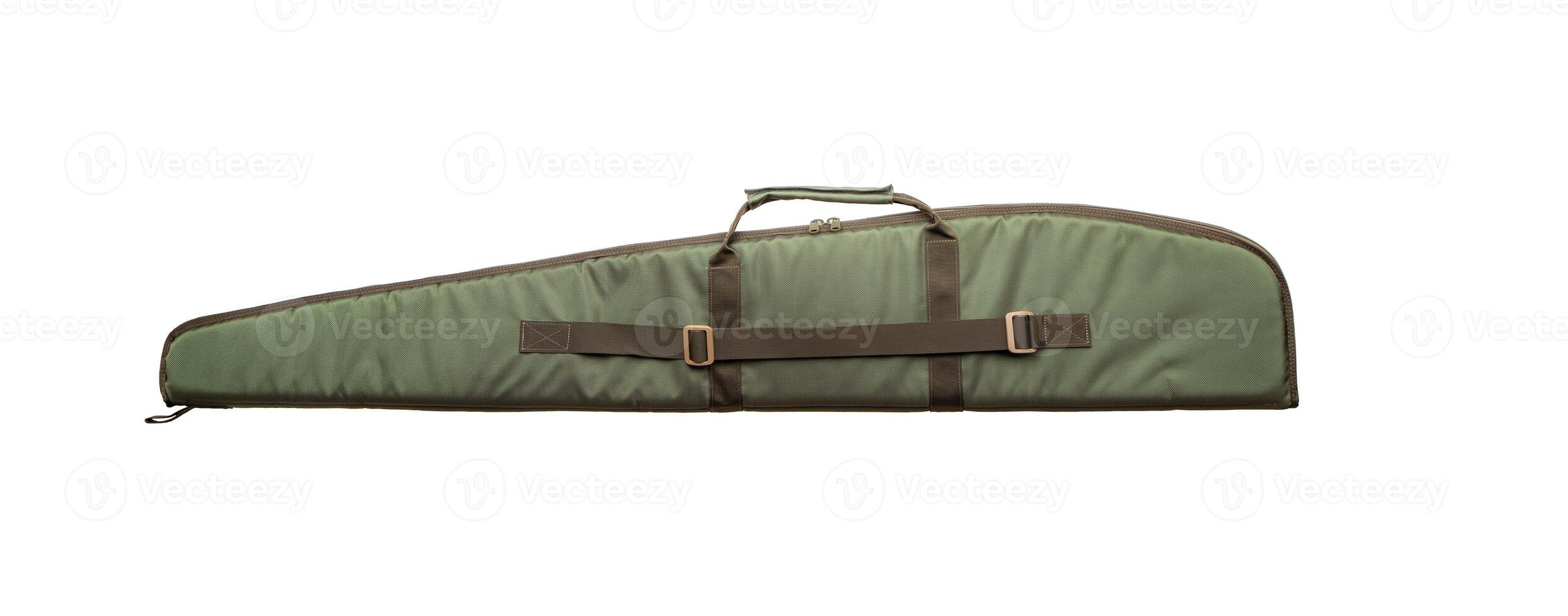 Green soft case for guns isolated for white photo