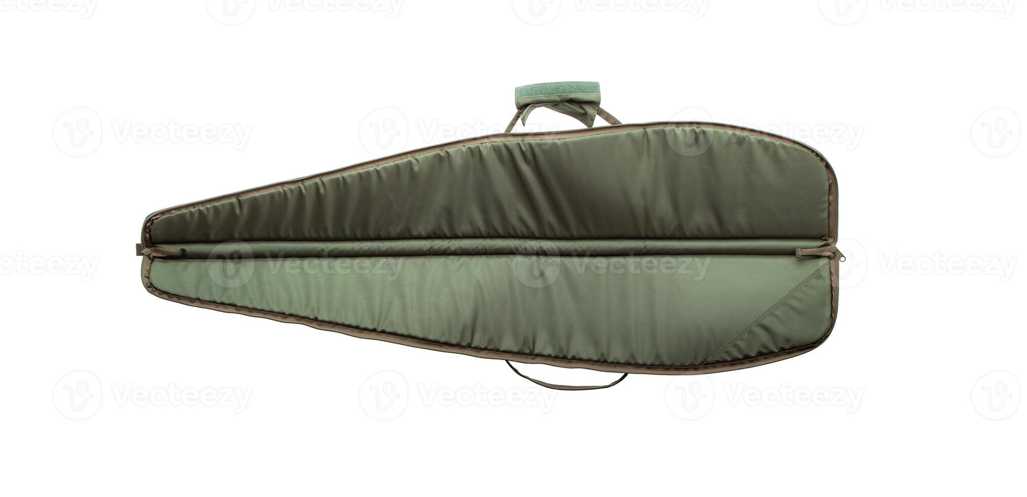 Green soft case for guns isolated for white photo