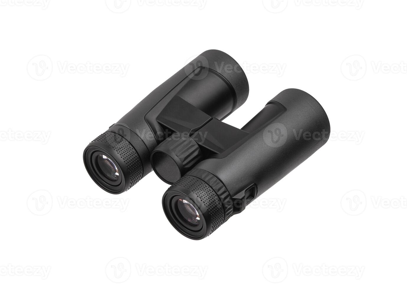 Modern binoculars isolated on white background. Optical device for long-range vision. photo