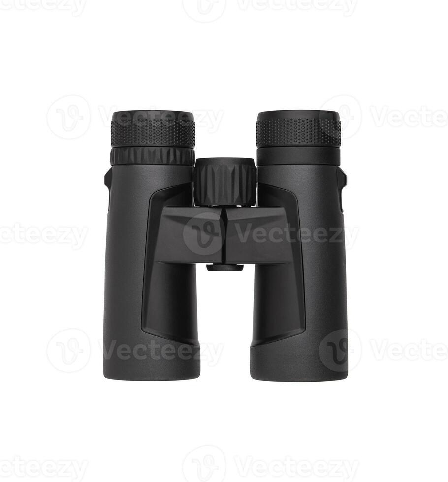 Modern binoculars isolated on white background. Optical device for long-range vision. photo