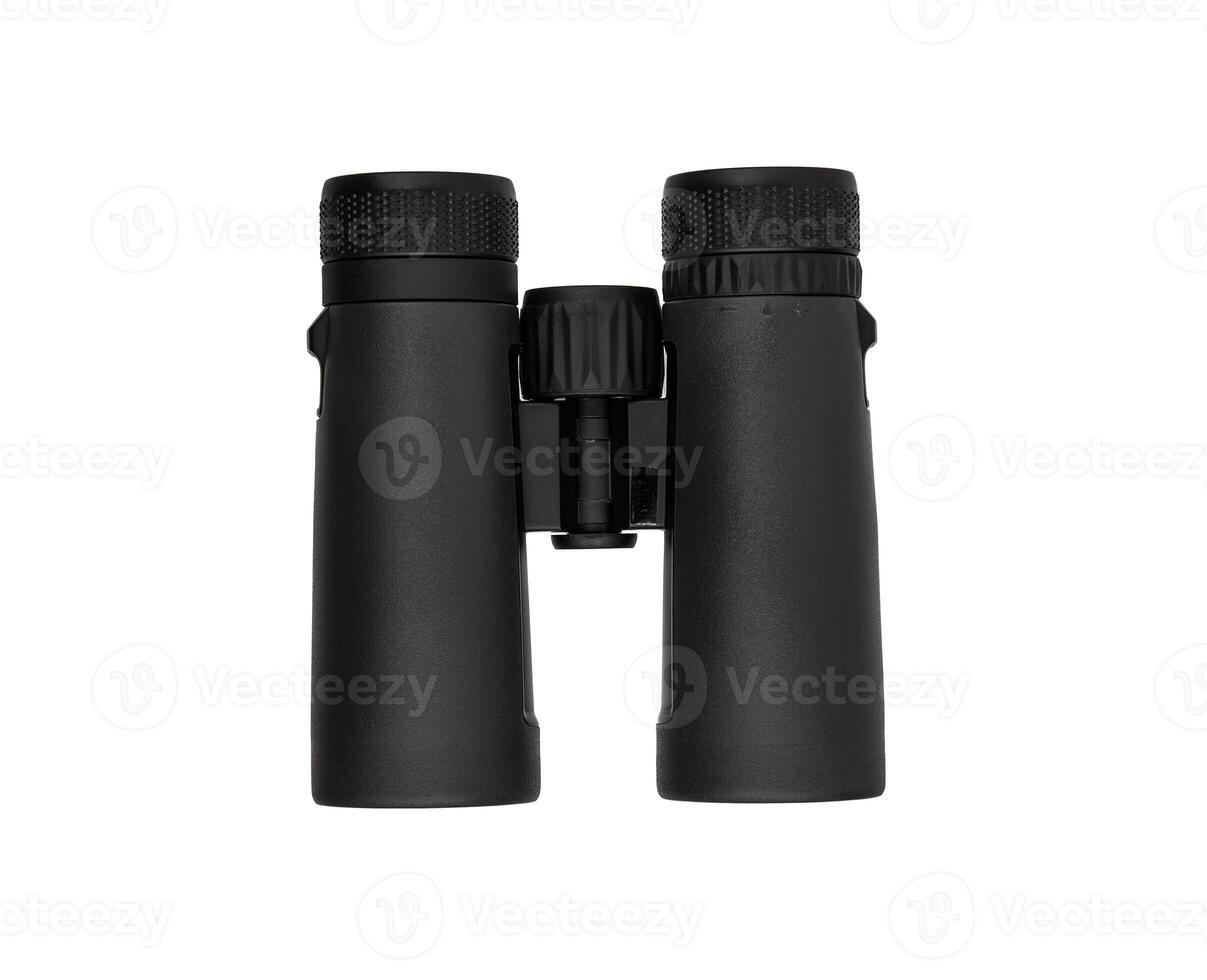 Modern binoculars isolated on white background. Optical device for long-range vision. photo