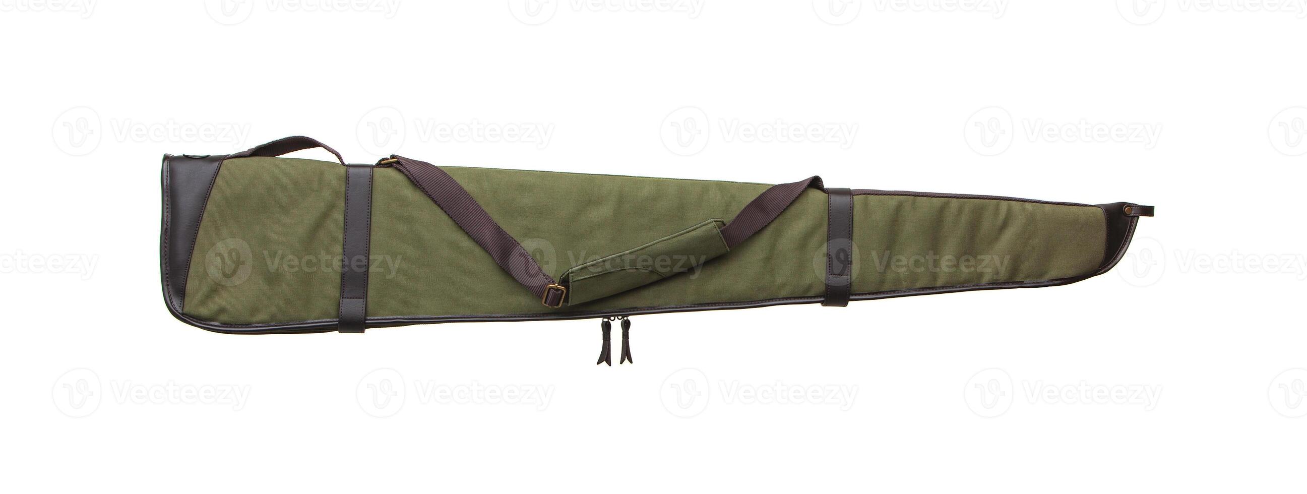 Green soft case for guns isolated for white photo