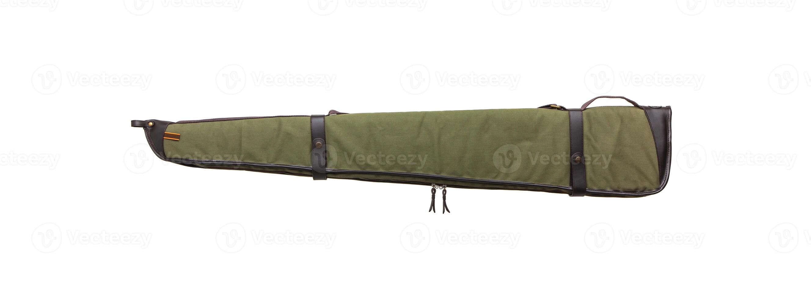 Green soft case for guns isolated for white photo
