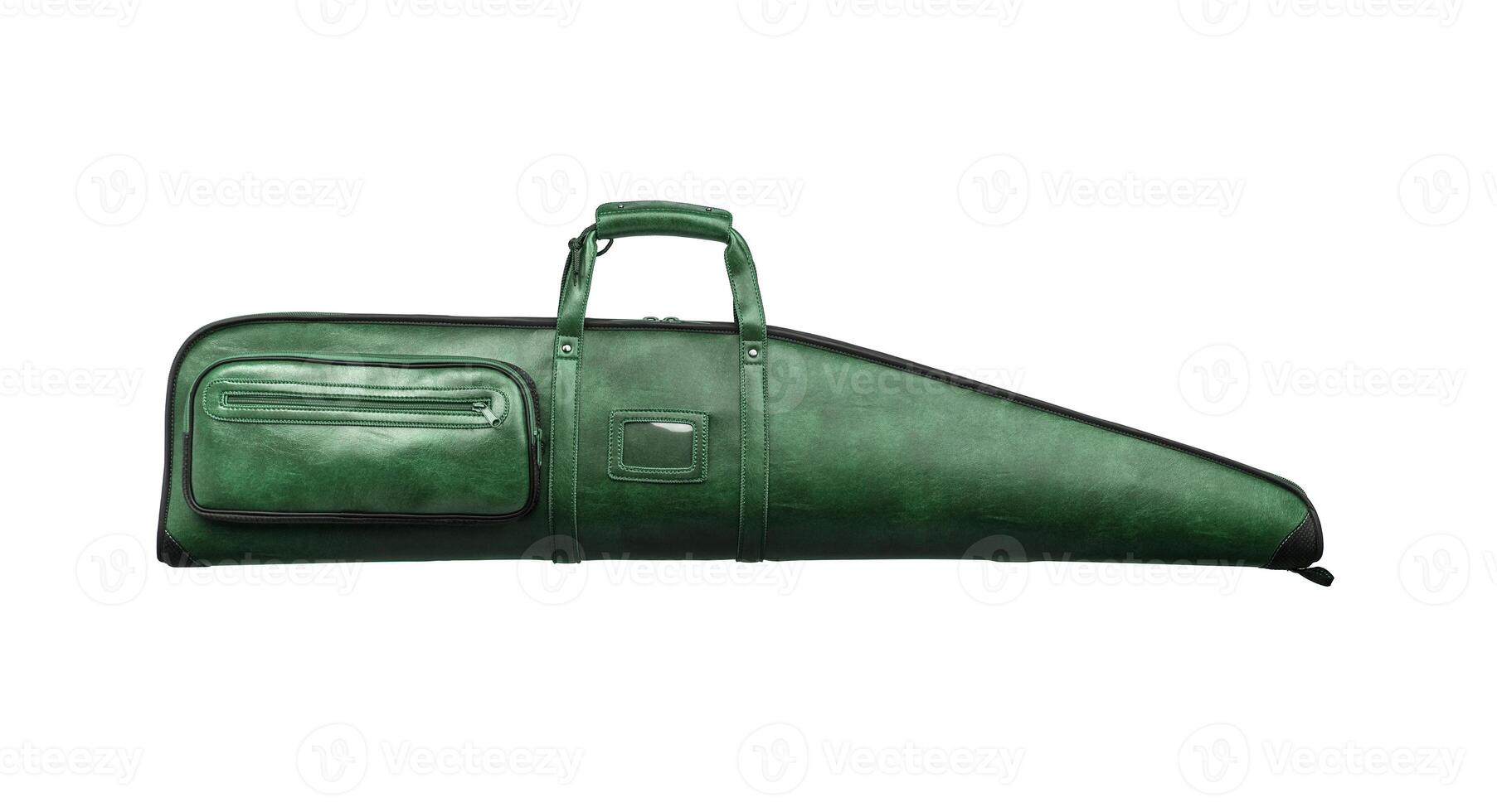 Luxury brown leather weapon case isolate on white background. photo