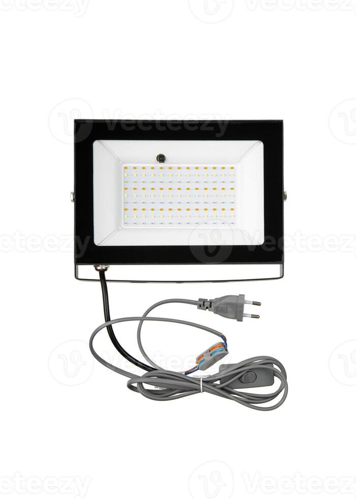 Powerful modern LED lamp with the ability to change the color of light. Isolate on a white back. photo