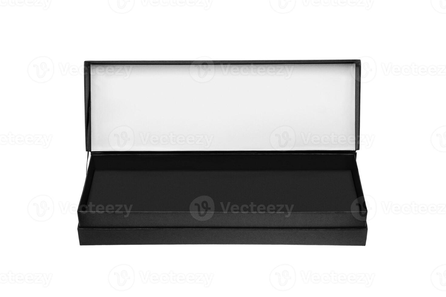 Small open paper box for gift isolate on white background photo