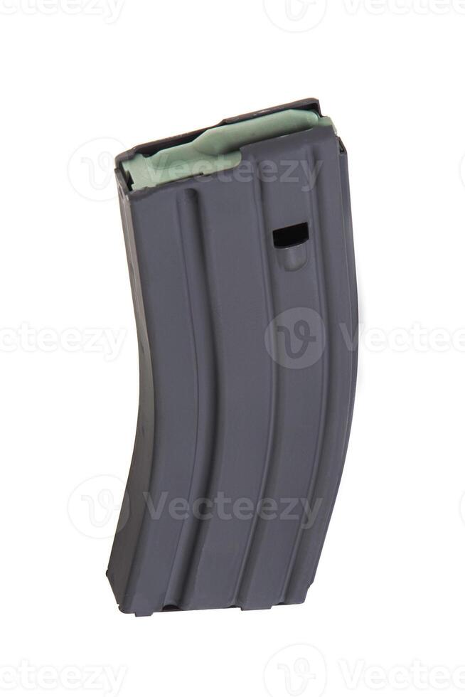 Assault rifle magazine isolated on white photo