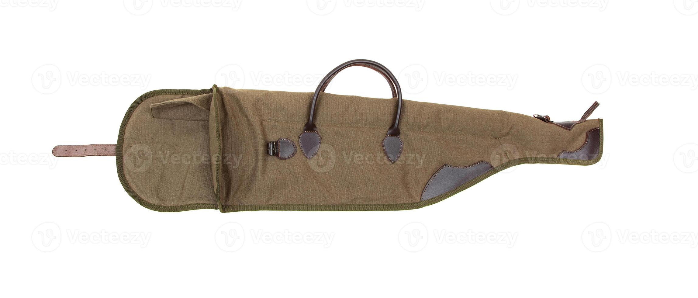 Green soft case for guns isolated for white photo