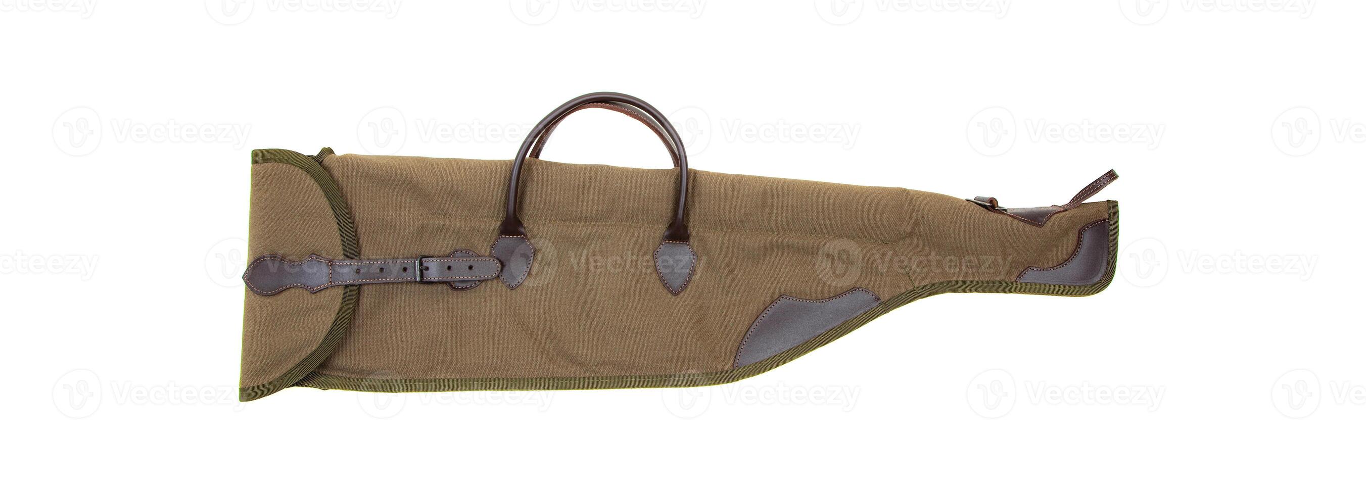 Green soft case for guns isolated for white photo