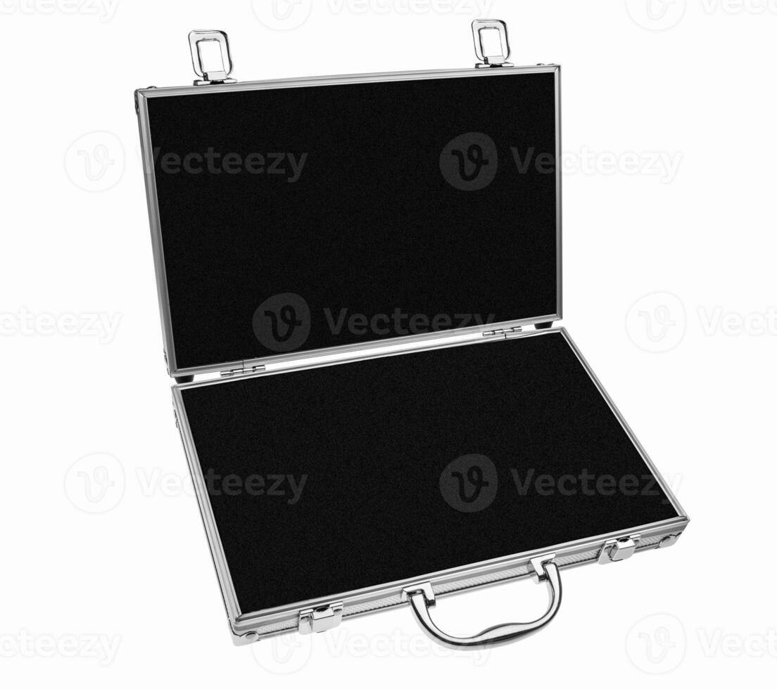 shiny metallic case isolated on a white photo