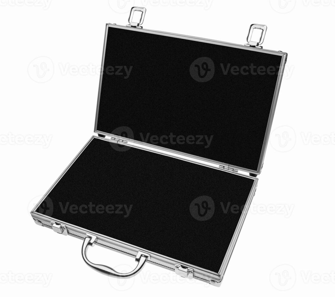 shiny metallic case isolated on a white photo