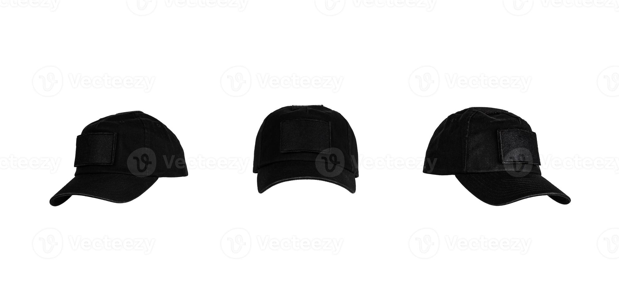 Baseball cap from different sides. Mockup for design creation. Isolate on abel back photo