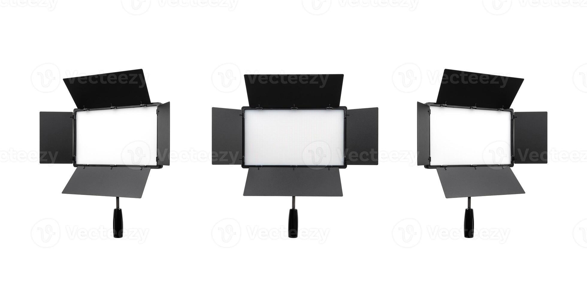 Photo and lamp isolate on white back. LED lamp with special shutters for the formation of light flux. Photo and lighting fixture.