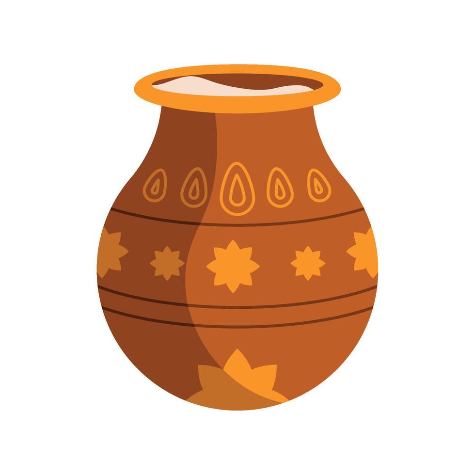 An illustration of a clay pot vector